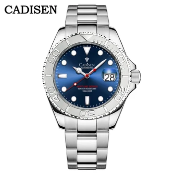 CADISEN Men New Automatic Watch Sapphire Луксозни Механични Ръчни Часовници 100M Водоустойчив Механизъм NH35A Въртящи bezel Мъжки Часовник