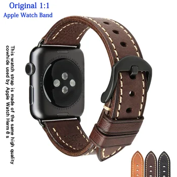 Луксозен Оригинален Каишка Apple Watch Band За iWatch 6/SE/5/4/3 44mm 40 мм 42мм 38 мм Ръчно изработени Италиански Каишка Apple Watch от Естествена кожа Apple Watch