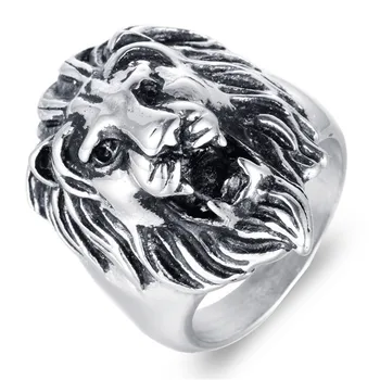 череп пръстен мъжки пръстен от неръждаема стомана 2020 мъжете пънк signet-пръстен мъжки голям вълк глава на лъв животно мъжки палеца-пръстен мъжки аксесоари