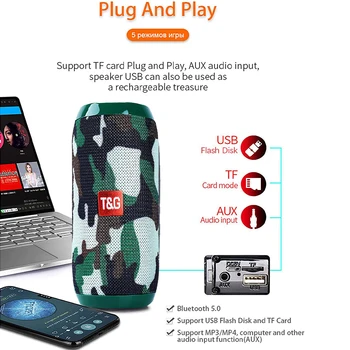 Bluetooth Високоговорител Портативен Безжичен Говорител Звукова Система 3D Стерео Музика Surround soundbar TF AUX USB caixa de som