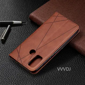 За Huawei P Smart Flip Cover Щанд в Чантата си Призматичен магнитен ПУ кожен калъф Със слот за карти за Huawei Enjoy 7S phone shell