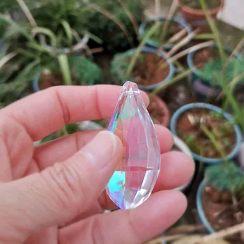 2 елемента Crystal Prism Виси Suncatcher за Украса на Прозорци 50 мм AB-Color Стъклен Полилей Част DIY Home Wedding Decor Украшение