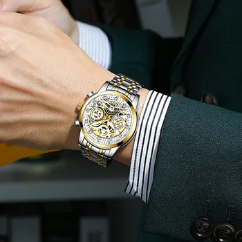2021 нови механични часовници кухи автоматични часовници мъжки часовници ръкохватката часовници водоустойчиви спортни кварцови часовници за мъже тенденция на едро