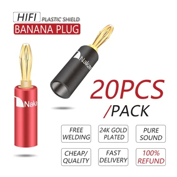 20pcs Пластмаса 4 мм Аудио Говорител на Винт Бананови Свещи Конектор Червен Черен Винт Тип Говорител Кабелна Тел Пин Бананови Свещи, Съединители