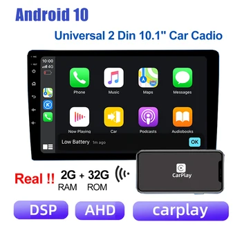 Apple Carplay Car Стерео уредба, 2 Din Android10 Auto Radio GPS Navigation 10.1