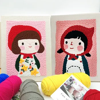 Руски Изпълзяват Бродерия Материал Пакет Удар Игли за Бродерия Панделки Вълна Тъкане Набор от DIY Шаблон Embroideried #W
