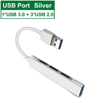 USB 3.0 Хъб USB Хъб 3.0 4 Multi Port Splitter Adapter 3 Hab Power Adapter OTG Multiple Expander 2.0 USB3 Хъб с ключ за PC