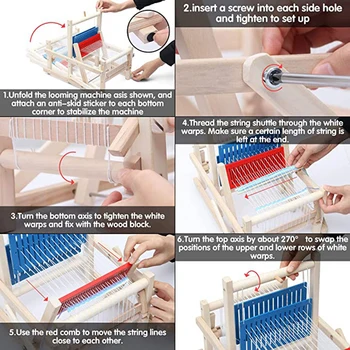 Дървени Традиционните Тъкачни играчки Стан Машина Занаят Образователни Играчки Подарък, Плетене Рамка Комплект Играчки за деца