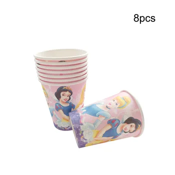 Disney Princess Theme Прибори За Еднократна Употреба Момиче Рожден Ден Декорация На Хартиени Чинии, Чаши Банер Децата Baby Shower Децата Обичат
