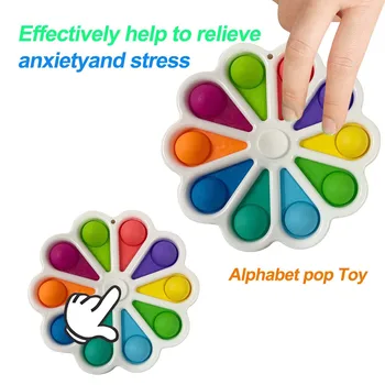 Стиснете Fidget Играчки Детски Rotating Silicone Показваш Board Toy Fidget Dimple Toy Hand Stress Reliever Toy Depression Fidgeting