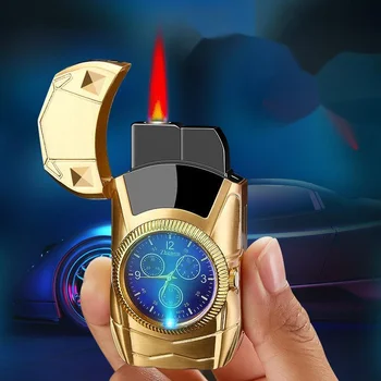 Творчески Часовници Газова Запалка Седем Цвята с Подсветка Точно В Ветрозащитную Запалка Модел на Спортен Автомобил Пура Притурка Мъжки Подарък