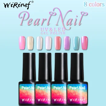 WiRinef Newest Pearl UV Nail Gel Polish Soak Off Pure Color Sea Shell Gel Polish Pearl Effect Glitter Conch Gel Lak