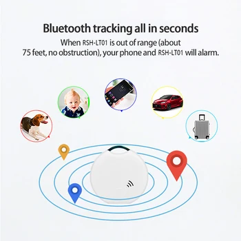 Sasha Mini Водоустойчив Тракер Автомобил Smart Life APP Дистанционно Управление Bluetooth Smart Tags Key Kid Anti-lost Device Местоположение Tracke