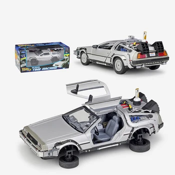1:24 Diecast Alloy Model Car DMC-12 delorean back to the future Time Machine Metal Toy Car For the Kid Toy Gift Collection