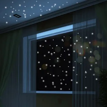 KAKUDER 2 set 407pcs Luminous dot wall Sticker Glow In The Dark Star Wall Paper Round Dot Luminous Kid Room Decoration тапети
