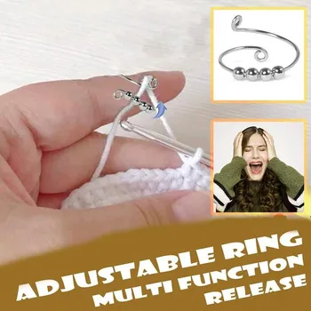 Fidget Beads Ring Spinner Single Coil Свободно Сменят Мъниста Пръстени Антистрес Тревожност Играчка Дете На Жените И Мъжете Откопчавам Пръст Обръч