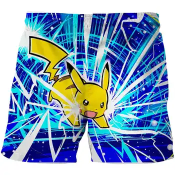 Pikachu 3D Printed Short pants T-Shirt, Детски Cartoon Pokemon, Original Данни, Fashion, 2021 Pokemon Kids Top Shorts T-Shirt