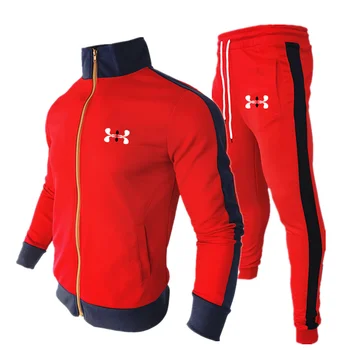 2021 нов жилетка с цип за мъжки костюми спортен марка костюм шевове мода ежедневни лека атлетика, спортно облекло, спортни панталони M-3XL