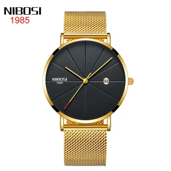 NIBOSI Gold Мъжки часовник Луксозни Окото стоманени Часовници за мъже, Водоустойчиви Кристални Спортни Часовници, Модни Ежедневни мъжки Часовници 2021 Relojes