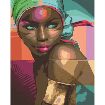 SELILALI Маслена Живопис на Номерата На Черна Красотата на Женската Фигура Комплекти Бои В Рамката На Платното Начало Хол Украса на Стени Занаяти