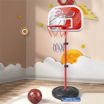 Баскетболни Трибуна Регулируеми По Височина Баскетболни Врата Обръч Играчки Набор от Спорт На Открито за Момчета Децата се Забавляват Тренировка Практика Аксесоари