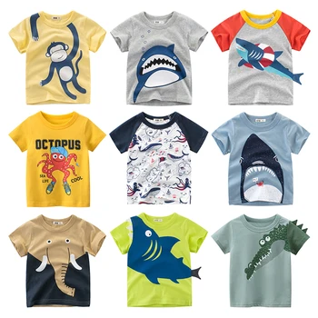 HH Kids Boys T-shirt 2021 Summer Cartoon Сладко Animals Short Sleeve Детски Дрехи Baby Boy T-тениски Детски Дрехи За тийнейджъри