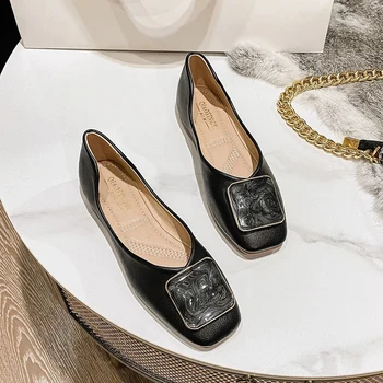 2021 Модни дамски обувки на плоска подметка Дамски обувки Дамски слипоны плитки Дамски мокасини работна обувки Удобна за работа сладко обувки