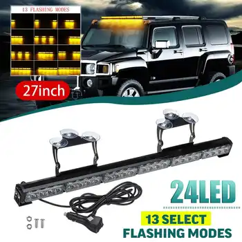 27 24 инча LED Car Truck Roof Спешно Опасност Strobe Light Bar Водоустойчив Предупредителен Мигаща Лампа 13 Режима За Jeep/Toyota/VW