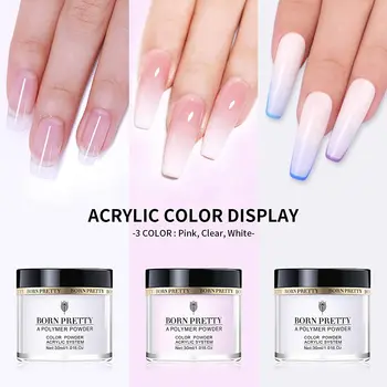 BORN PRETTY Acrylic Powder and Liquid Set Acrylic Pink White Clear Acrylic Нокти Kit for Nails Extension Professional маникюр