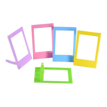 5 * Пластмасови Настолна рамка за снимки (розови, жълти, сини, лилави и зелени) за Instax Mini 9 8 8+ 7s 70 90 25 SP1 SP2