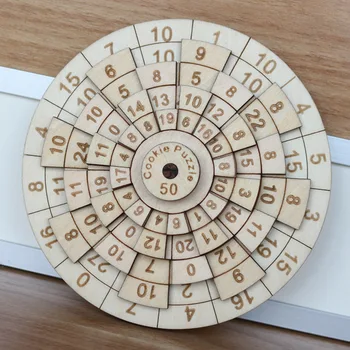 Cookie 50 Math Brain Teasers Digital Обръщател Wooden Building Blocks Count Numbers Matching Digital Shape Пъзел Education Toys