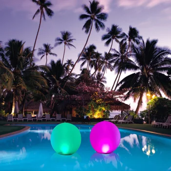 Светлина басейна дистанционно управление надуваеми светлина басейна 14-инчов RGB промяна на цвета на LED осветяване играчка баня светлина топчета, басейн за подово декор градина