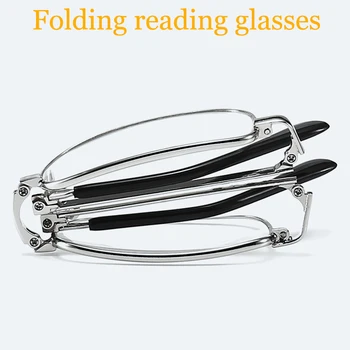 Нова мода Сгъваем Натурален Кристал Очила За Четене на Жените и Мъжете Преносим Метална рамка Стъкло Очила С Оригиналната Кутия 1.0 До 4.0