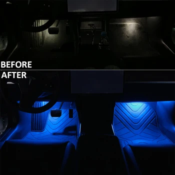 По-Ярко Актуализация Синя led Светлина За Tesla Model 3 Model S Model X Вътрешната Врата на Багажника Локва от жабката Пространство За Краката на Сигнална Лампа