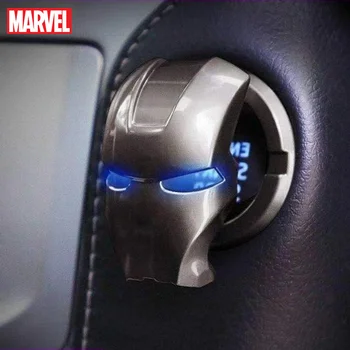 Marvel Iron Man Car Decorative Switch Stickers Metal Material Bumper Stickers Spider-Man One-Key Start Button Decoration