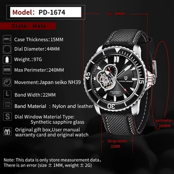 PAGANI Design 2021 New Men ' s Automatic Mechanical Watch Top Brand Glass Sapphire 200m Waterproof Watch Japan NH39A Reloj Hombre