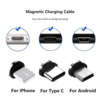 Магнитен Кабел Micro USB Type C Кабел За Samsung iPhone 7 6 Зарядно Устройство за Бърз Магнит кабел USB с Кабел Кабели Адаптер