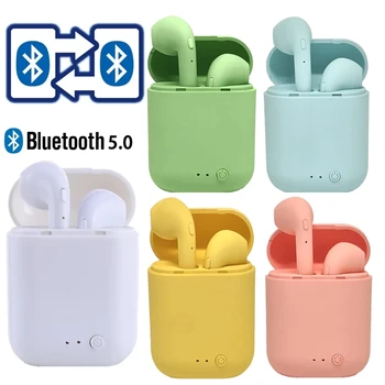 Мини TWS Безжични Слушалки Bluetooth 5.0 Слушалки Мат Слушалки Слушалки Безжични Слушалки за Xiaomi iphone Зарядно Устройство