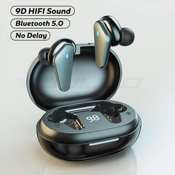 TWS Bluetooth 5.0 Слушалки Led Дисплей Безжични Слушалки 9D HiFi Бас Стерео Спортни Водоустойчиви Слушалки Слушалки С микрофон