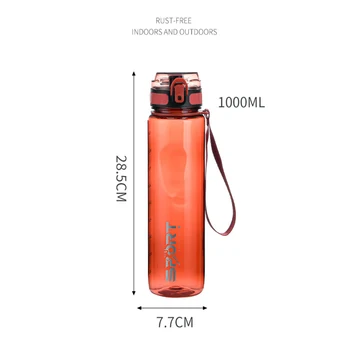 Нова Подова Портативна Преносима Бутилка за вода 1000mlPlastic Water Bottle Sport For Water Cup Camping Portable drinks cups