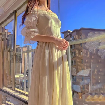 Елегантна рокля на принцеса Жени Лятна Фея Y2k Birthday Party Dress for Women 2021 Vintage Wedding Evening Victorian Dress Korean
