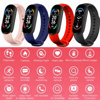 M6 Smart Watch 2021 за Xiaomi Apple Watch Bluetooth Монитор на Сърдечната Честота, Кръвното Налягане Фитнес Тракер Умен Гривна на Жените и Мъжете