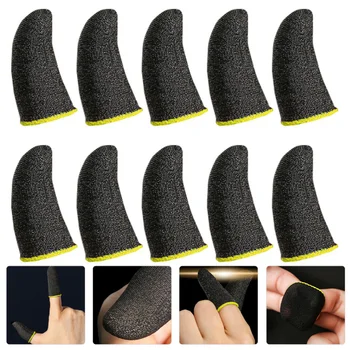 10Pcs Mobile Touchscreen Game Controller Finger Sleeves Anti-sweat Supply