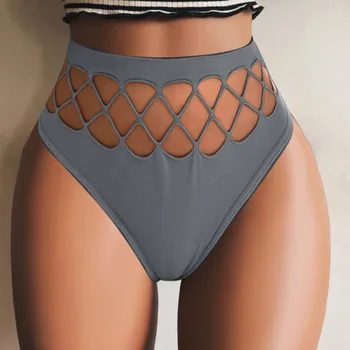 Ново Дамско бельо Бикини за Секси High Еластични Solid Прашки Дишаща Comfortable Female Fashion Lingerie G String Underpant