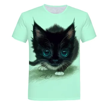 2020 Сладко 3D Cartoon T Shirt детски дрехи Момичета Summer Short Printed Animal T-shirt Boys Смешни Тийнейджърката Children Casual Върховете 14T