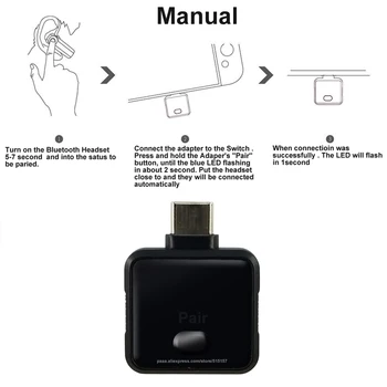USB Type C Безжична Bluetooth 4.0 Адаптер Донгл Слушалки Аудио Предавател, за да NS Switch Zelda PS4 Електронни Играчки