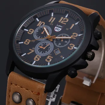 2020 Vintage Klassische Uhr Manner Uhren Edelstahl Wasserdicht Datum Lederband Sport Quarz Armee Relogio masculino reloj