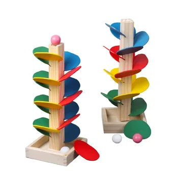 Детска Дървена Цвят Демонтаж На Топката Играчка Дърво Лист Кула Се Изсипва Във Форма На Пръчки Игра За Детска Градина Пъзел За Сглобяване На Блок Играчка