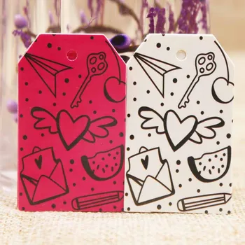 Zerong сърце shape подарък етикет благодаря крафт-етикет за подаръци ,бонбони, сувенири дисплей украса етикет на етикет 5.5x4cm /3x5cm