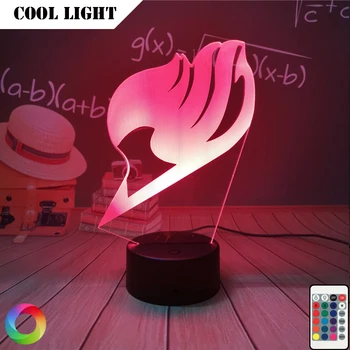 Night Light Manga Fairy Tail Group Led Touch Sensor Nightlight for Child Room Decor Kids Gift Table 3d Лампа Аниме Fairy Tail
